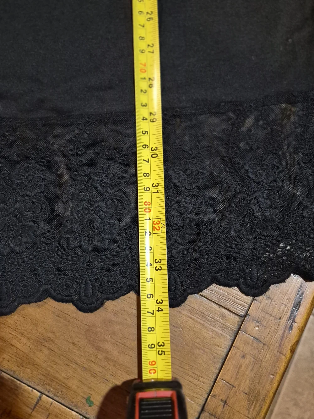 Grace & Lace Black Lace Trim Dress Extender Full Slip Size L